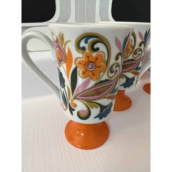 Royal Crown Arnart Psychedelic Mugs Cups Mug Groovy Pedestal Footed Set Of 6 - Picture 9 of 16